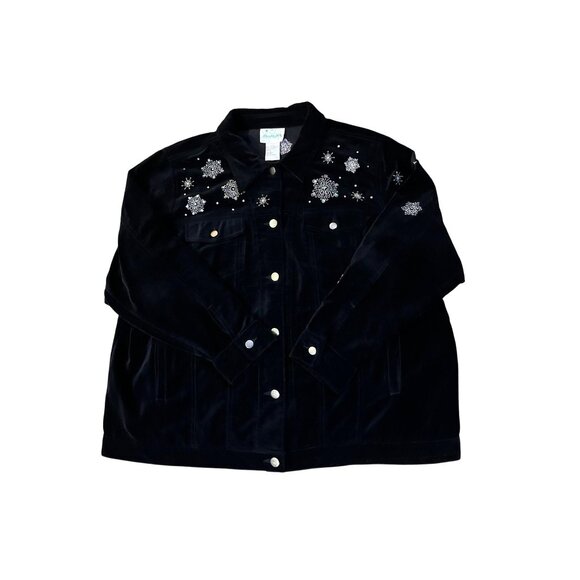 The Quacker Factory Christmas Jacket Womens 1X Used Snowman Capture the Magic - Picture 3 of 14